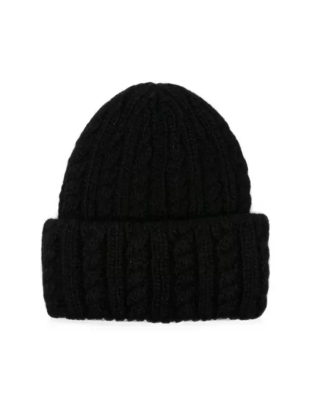 Dzianinowa czapka Moncler czarna