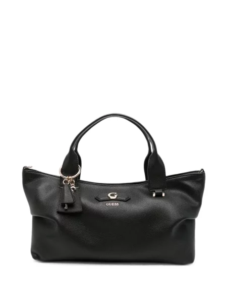 Geantă shopper Guess cu autograf negru