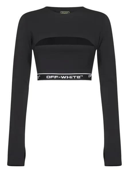 Top Off-white cu autograf alb
