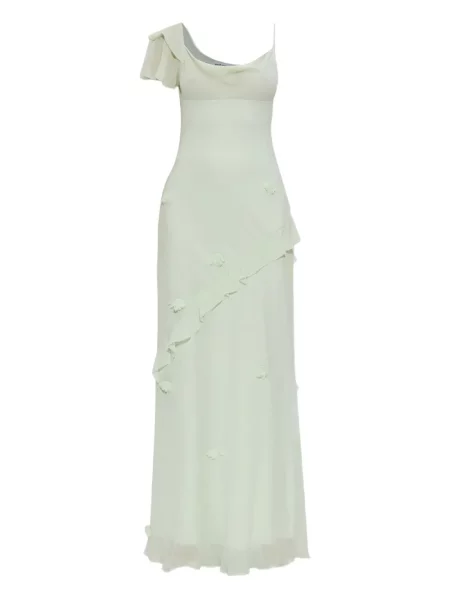 Rochie maxi Self-portrait cu model floral de costum verde