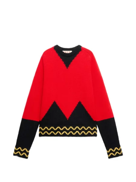 Pulover Marni cu imprimeu geometric roșu