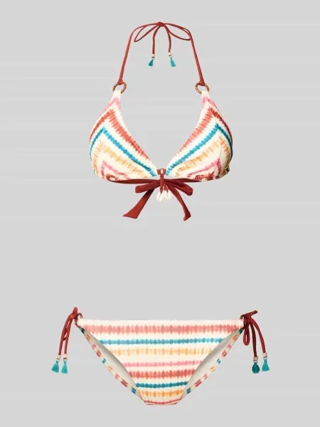 Bikini z usztywnianymi miseczkami i bocznym wiązaniem Banana Moon białe