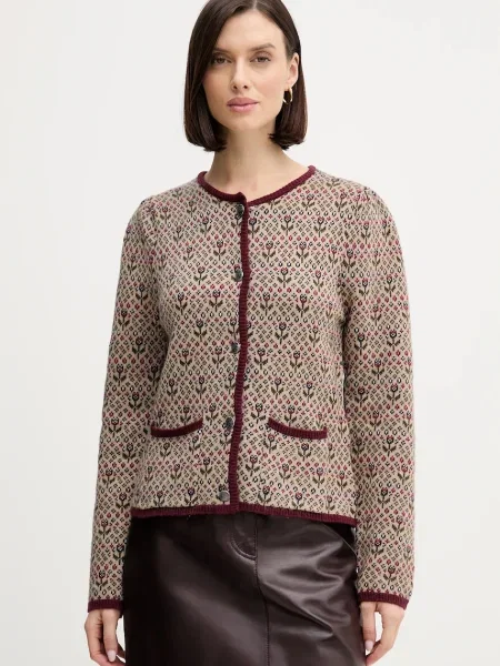 Hoss Intropia cardigan din amestec de lână bordo