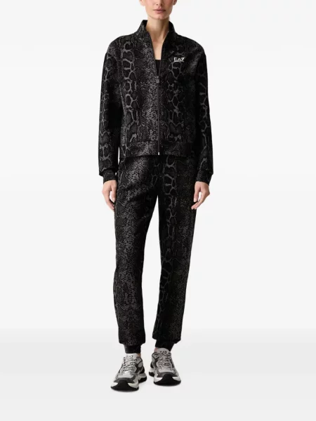 Raštuotos gyvatės rašto bėgimas kelnės Ea7 Emporio Armani juoda