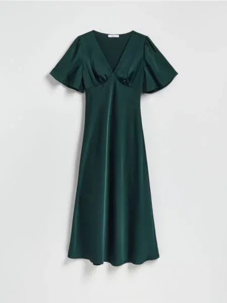 Reserved Sukienka maxi ciemnozielony