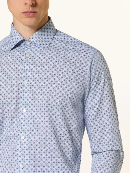 Eton Košile Slim Fit tmavě / hnědá / tmavě modrá