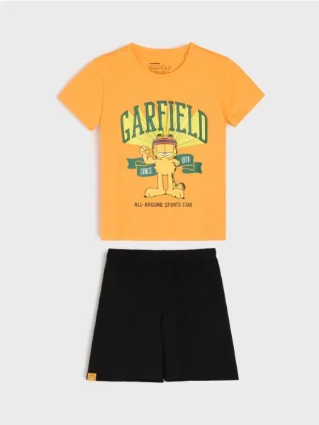 Sinsay dvoudílná pyžama s potiskem Garfield oranžová