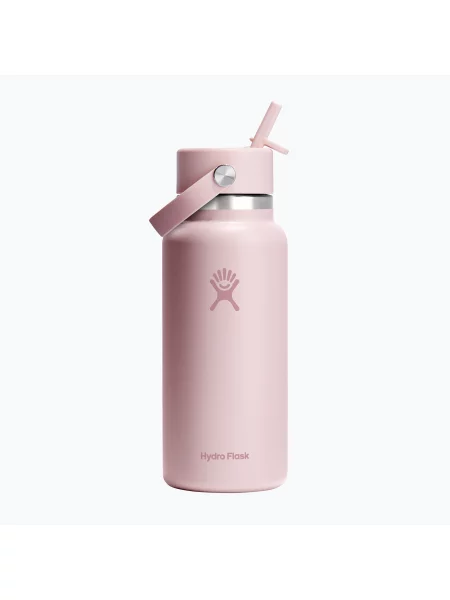 Szeroka czapka z daszkiem Hydro Flask słomkowa różowa