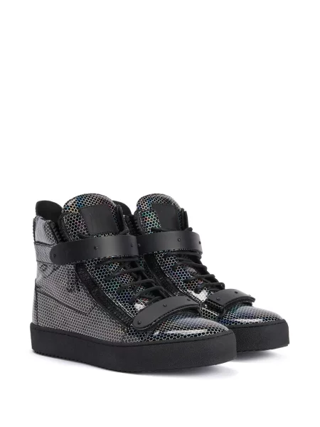 Sneakerși Giuseppe Zanotti cu imagine cu imprimeu geometric negru
