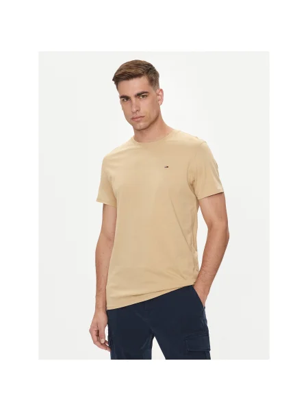 Tommy Jeans Póló Slim Fit bézs