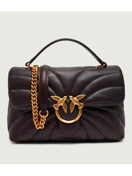 Pinko De piele geantă pe umăr Love Puff Classic Cl maro