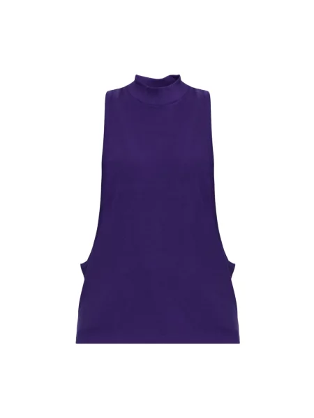 Top Versace z dżerseju z logo fioletowy