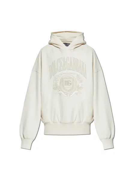 Haftowana bluza Dolce And Gabbana beżowa