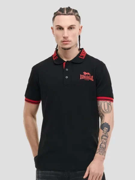 LONSDALE Tričko Byermoor červená čierna
