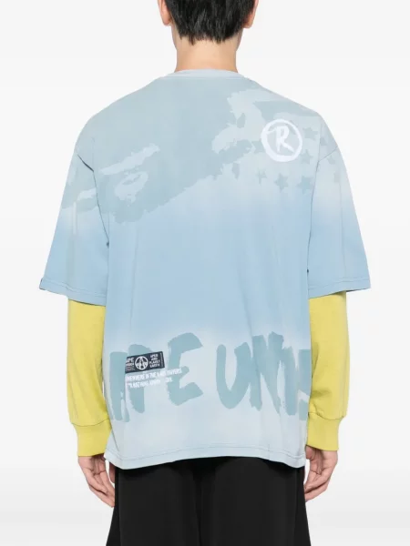 Raštuotas tie-dye marškinėliai Aape By *a Bathing Ape® mėlyna