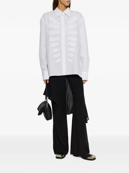 Pantaloni Avavav asimetrice drapate negru
