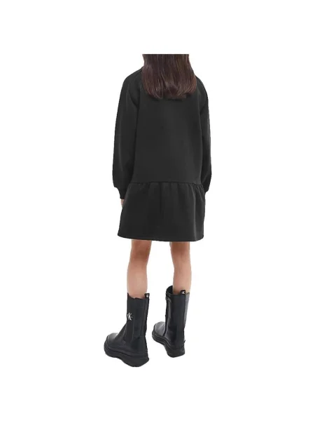 Rochie din denim copii Calvin Klein Jeans negru