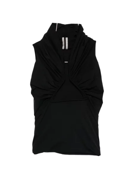 Top Rick Owens din jerseu drapat negru
