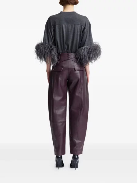 Pantaloni 16arlington din piele roșu