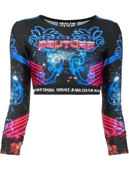 Cropp top Versace Jeans Couture cu imagine albastru