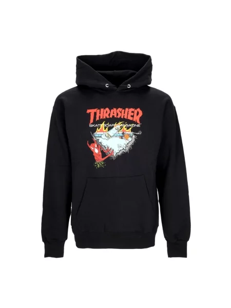 Bluza z kapturem Thrasher z kapturem z nadrukiem czarna