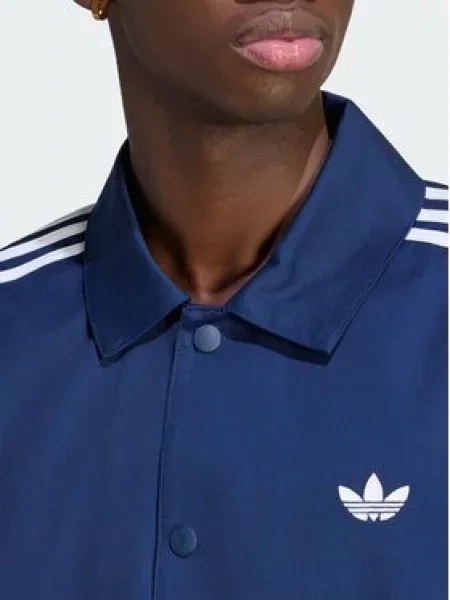 Adidas Demisezoninė striukė 3 Stripes Coaches Jacket Tamsiai mėlyna