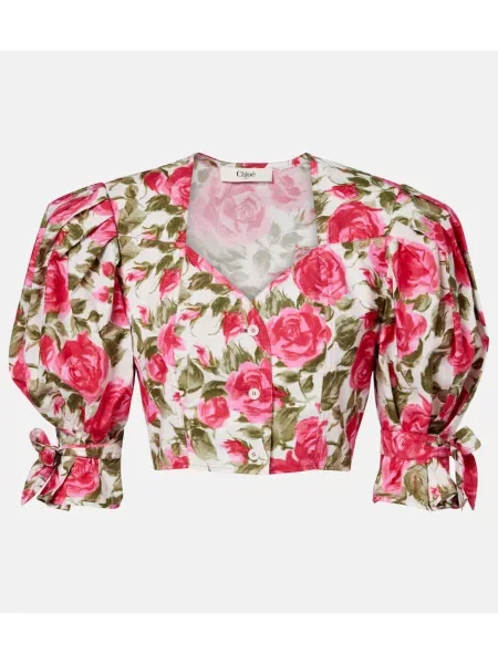 Cropp bluză Chloé cu model floral roz