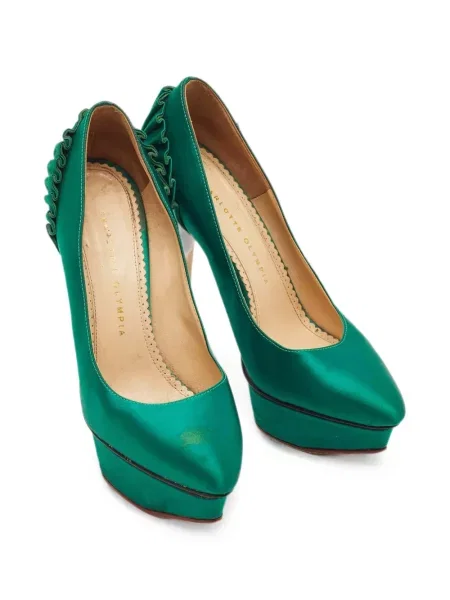 Pantofi cu toc Charlotte Olympia cu platformă verde