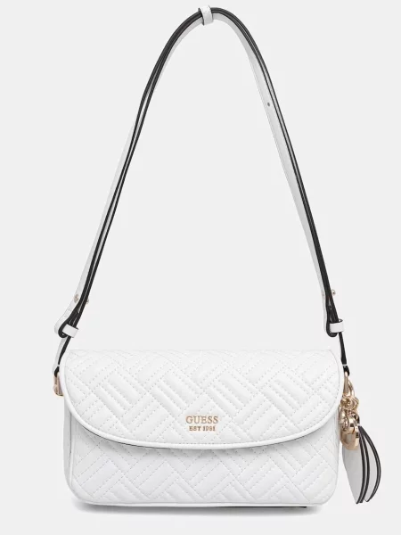 Guess torebka bagietka z imitacji skóry SALLY biała