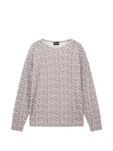 Pulover Giorgio Armani cu decolteu rotund gri