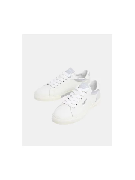 Boty Pepe Jeans Kenton Court silver bílé