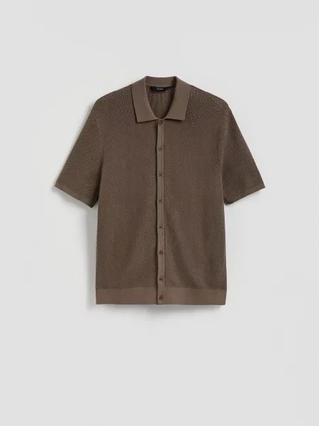 Поло Reserved коричневое