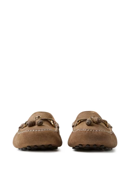 Pantofi loafer Versace din piele de căprioară maro