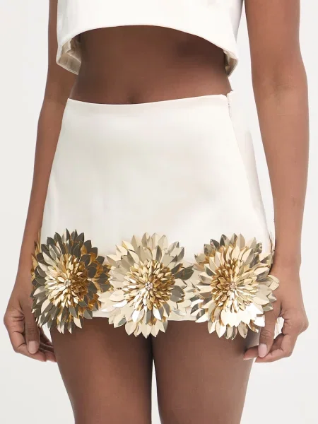 Retrofete spódnica z wiskozą Gitte beżowa