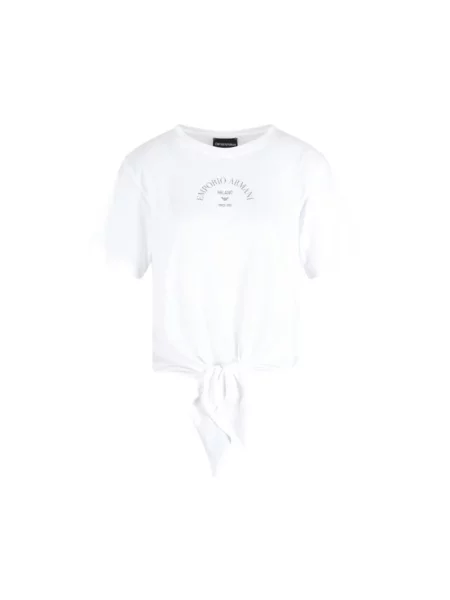 Koszulka Emporio Armani z krótkim rękawem z dżerseju biała