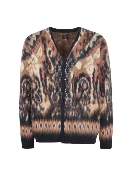 Wielobarwność kardigan Needles wełniany z wzorem paisley