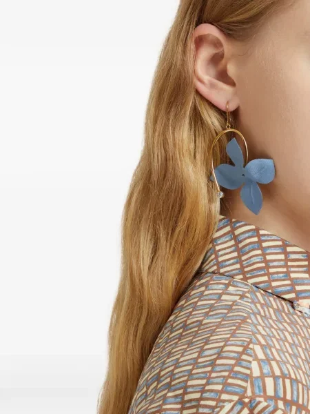 Cercei Marni cu model floral auriu