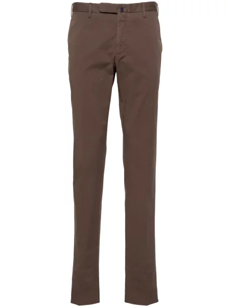 Pantaloni chino Incotex din țesătură twill maro