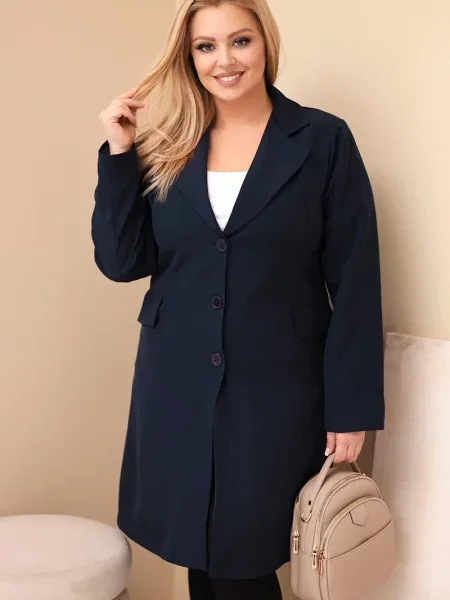 Haină de mazăre Kesi Włoski lung mari albastru