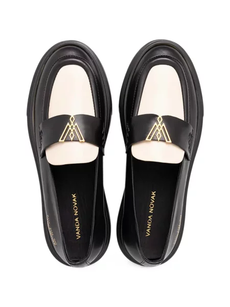 Loafers Vanda Novak με αυτόγραφο μαύρο