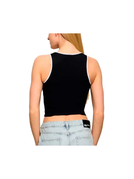 Top Karl Lagerfeld Jeans z logo czarny