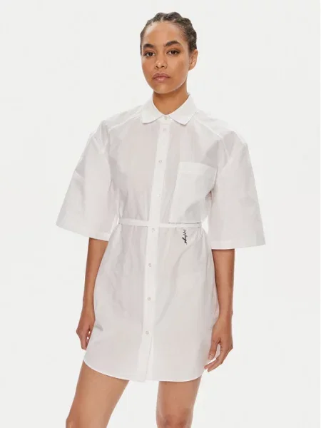 Srajčna obleka HUGO bela