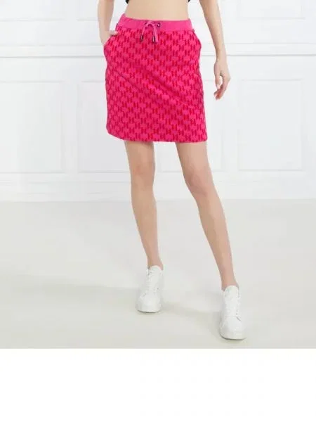 Karl Lagerfeld Fustă allover flock roz