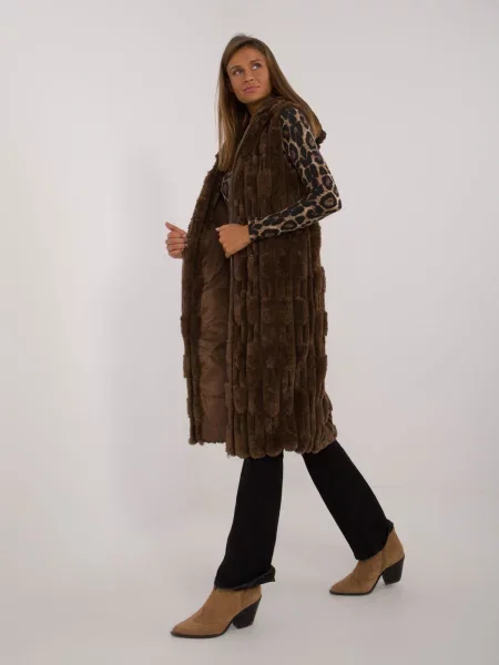 Vestă Fashionhunters maro