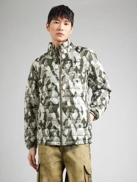COLUMBIA Outdoorová bunda Powder Lite II pastelovo zelená / tmavozelená biela