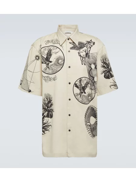 Cămașă Dries Van Noten cu imagine din poplin