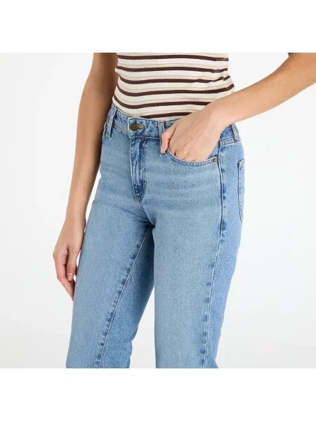 Дънки straight leg Guess Jeans с висока талия синьо