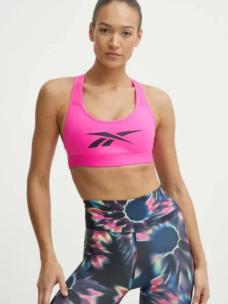 Sportovní podprsenka Reebok LUX COLLECTION růžová