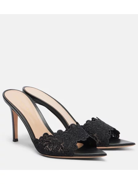 Мюли Gianvito Rossi с дантела черно