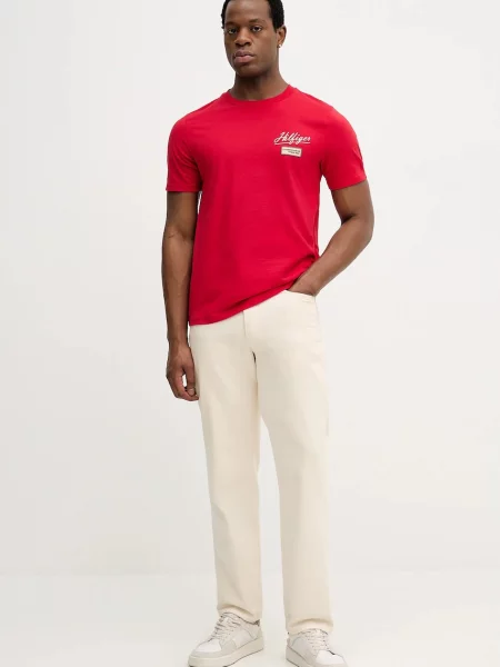 Kratka majica Tommy Hilfiger rdeča